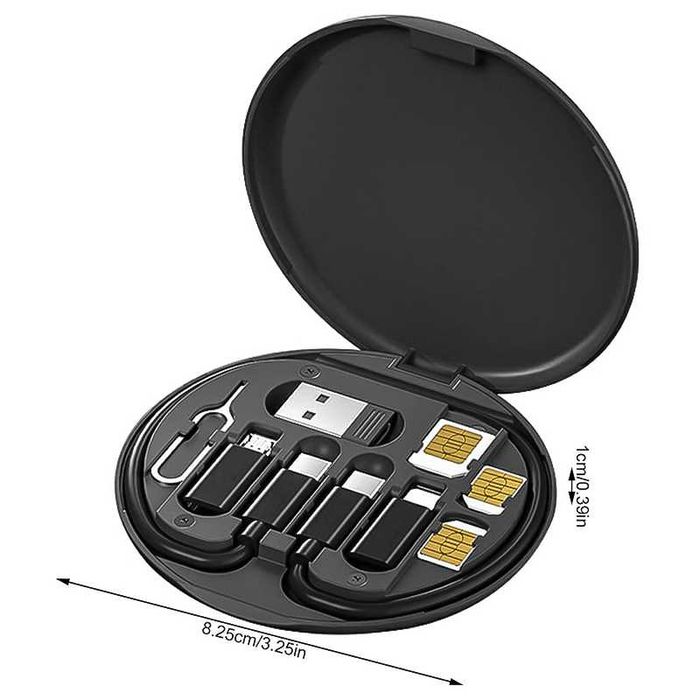 Комплект кабели за зареждане на устройства, в удобна кутия, 5 в 1