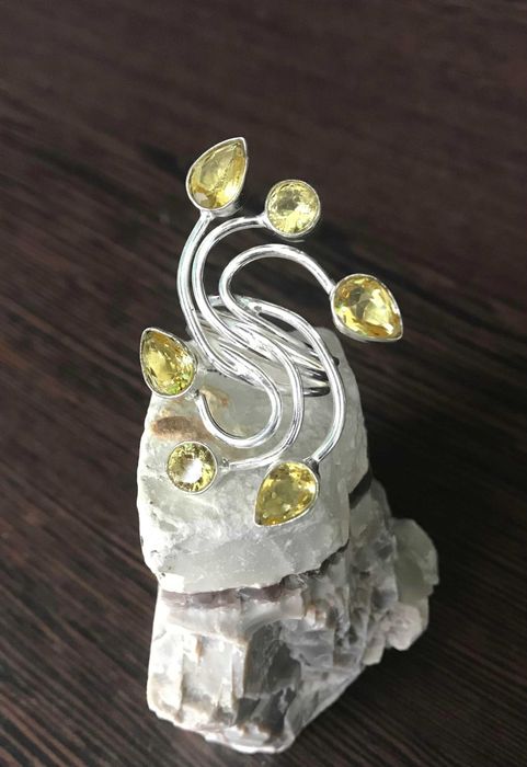 Inel Argint 925 cu Pietre Semipretioase Citrin