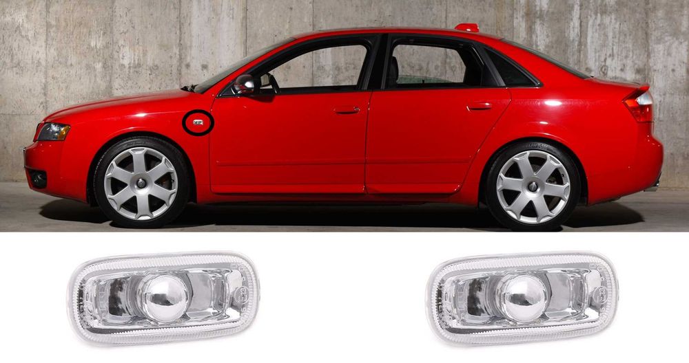 Set semnalizari aripa Audi A4 B6, B7, A3 8P, A6 C6 crom NOU