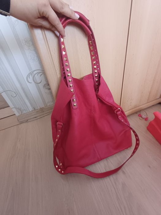 ЗАРА Чанта естествена кожа ZARA