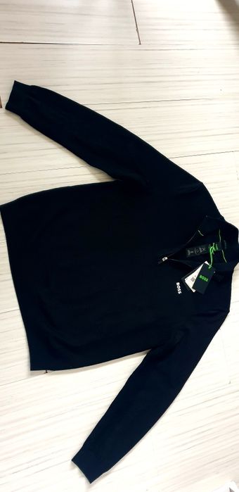 Hugo Boss Cardigan Merino Knitted Half Zip L НОВО ОРИГИНАЛ Мъжка Жилет