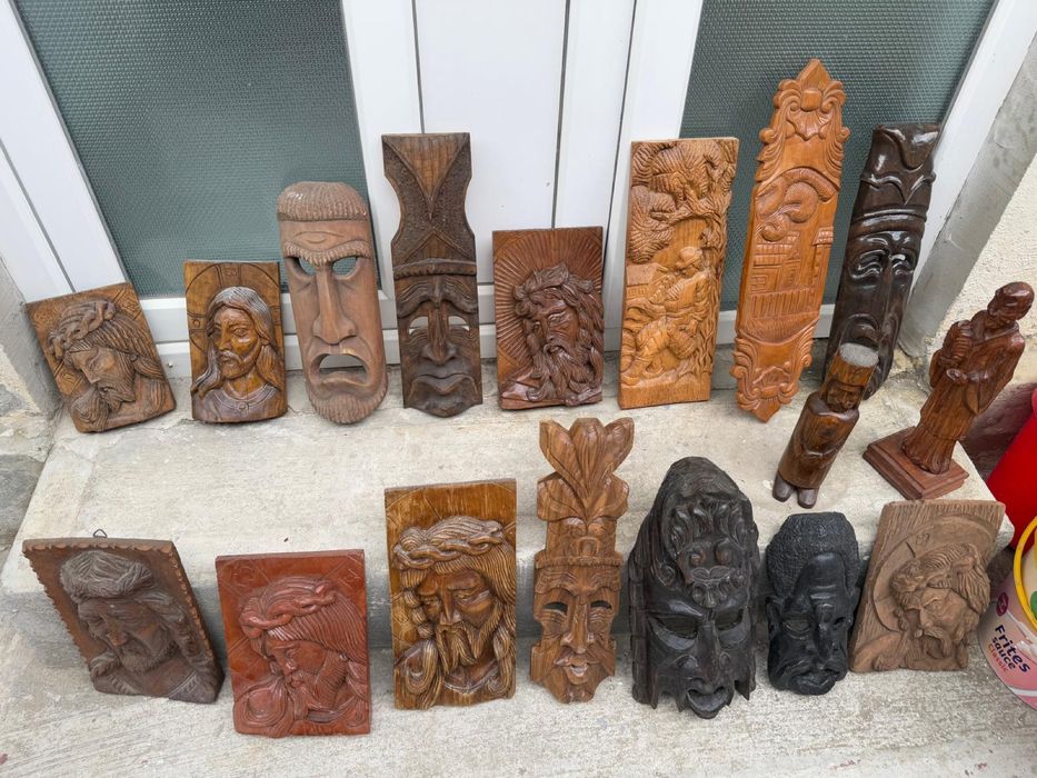 Statuete lemn sculpturi scuptura perete tablou religioase antichitati