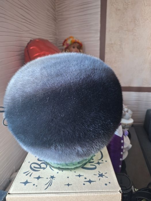 Берет норка ,цвет ,,слива,,