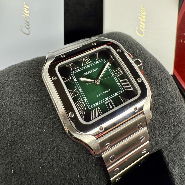 Santos de Cartier Green Dial Pe Stoc | Size L | 7400E | WSSA0062  2025