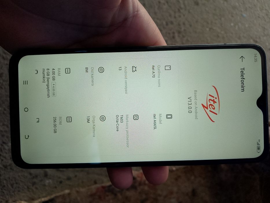Itel A70 holati ideal