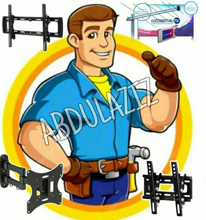 Установка кронштейн для телевизора  SmartTV LED и Настройка по городу