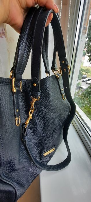 Poseta din piele bleumarin Musette
