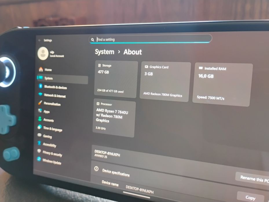 Laptop Consolă - Ayaneo 2S - Ryzen 7 - 7000serie