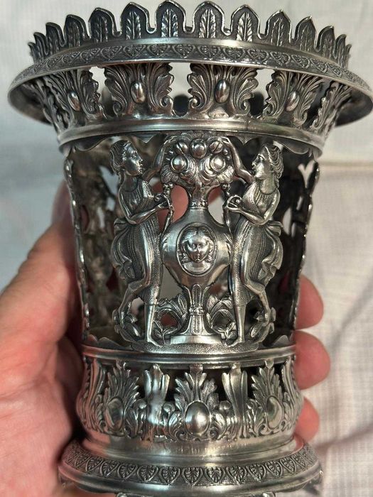 SUPORT PAHAR ARGINT 800 - Vaza Decorativa - Sec XIX - Empire - 270g. !
