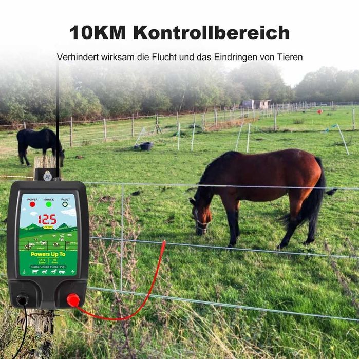 Energizator electric pentru gard, raza de actiune 10 km, iesire 12 kV