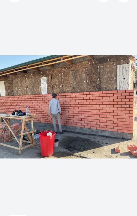 Фасад подрашивка облицовичний кирпичом Кладка болкона гиштблок термиз