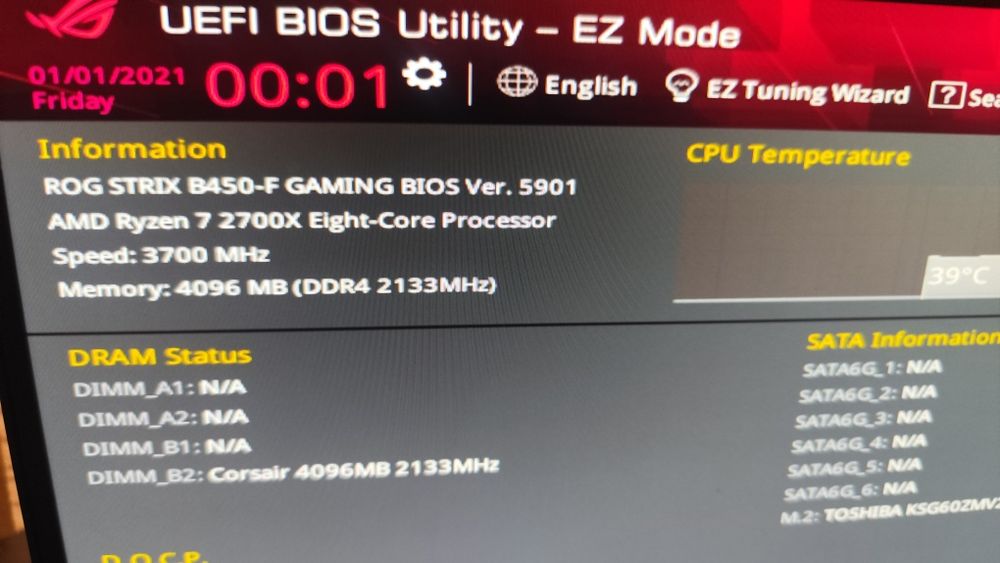 asus rog strix b450f gaming + ryzen 7 2700x
