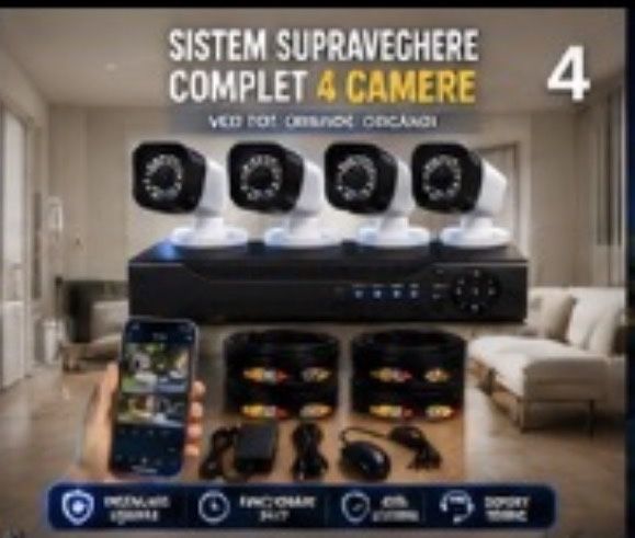 Vindem si Montam Camere Supraveghere Video KIT Complet 4/8/12 CAMERE