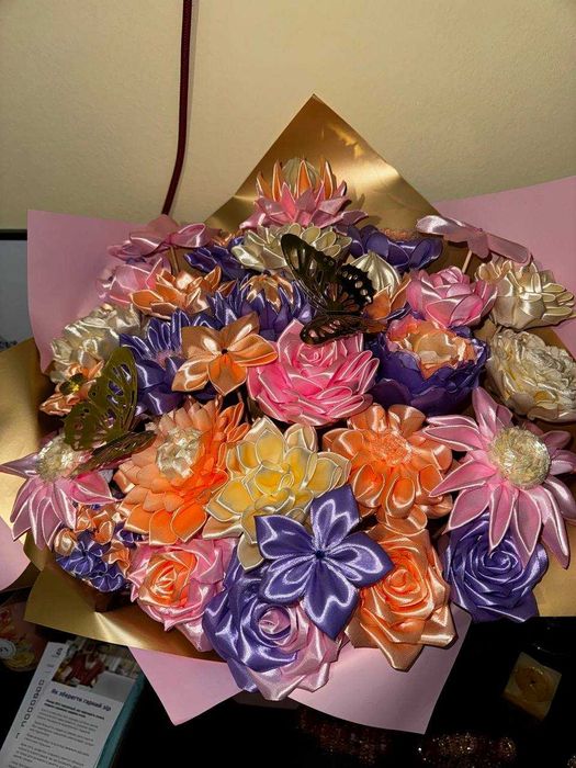 buchet de panglici de satin