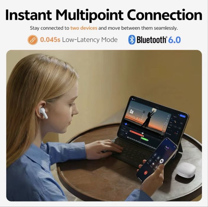 Quloqchin QCY T13 pro blutooth 6.0 adaptive ANC 6 mikrofon