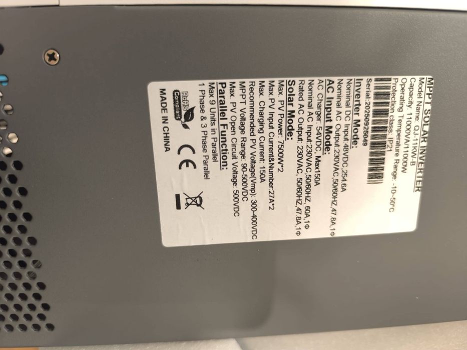 Invertor 11 kw  PanPower wi-fi parallel connection
