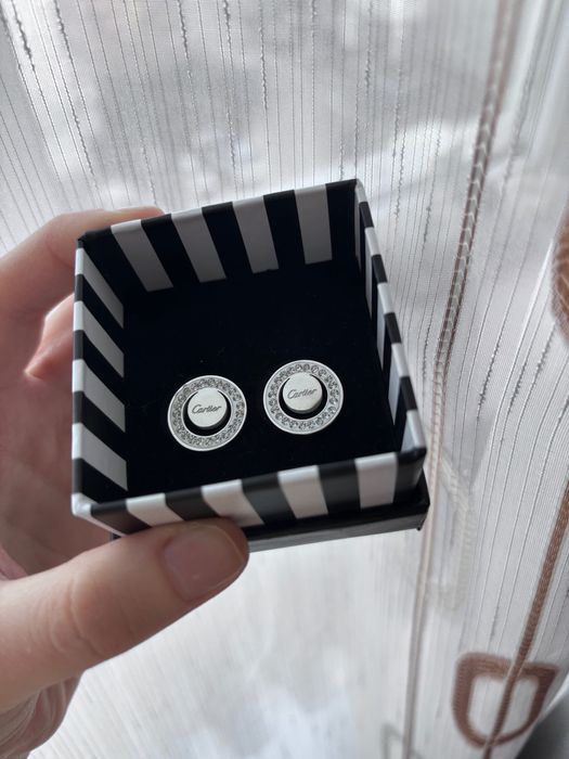 Cercei Cartier argintii cristale