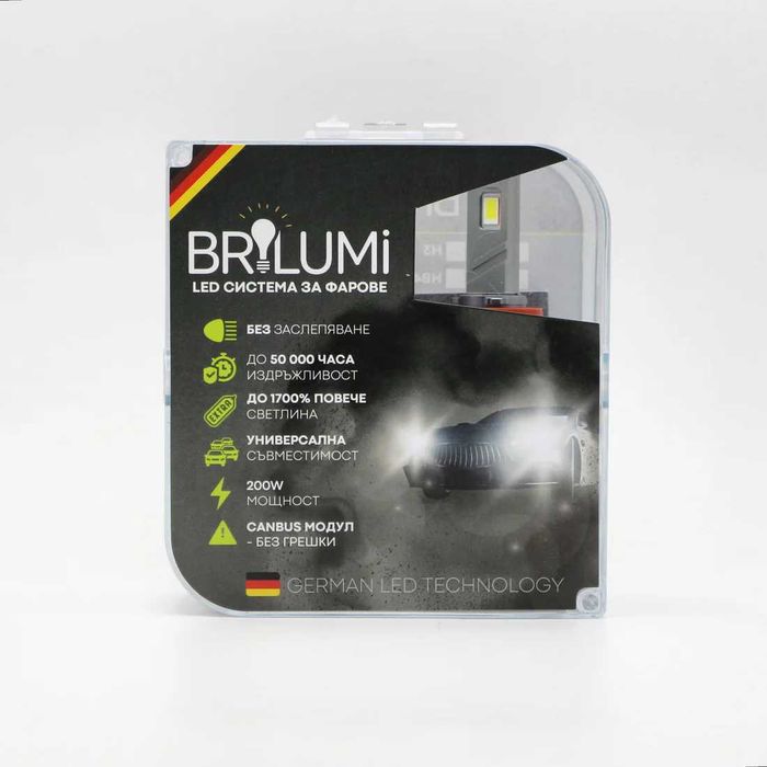 LED крушки H8/H9/H11 BRILUMI Zenith 200W CANBUS 6000K