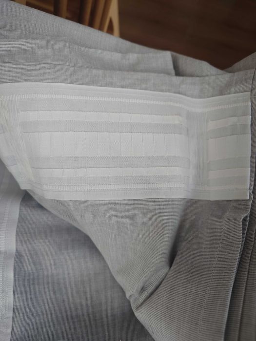 Draperii subțiri gri, 8 bucăți, cu rejansa, 145 X 250cm, folosite