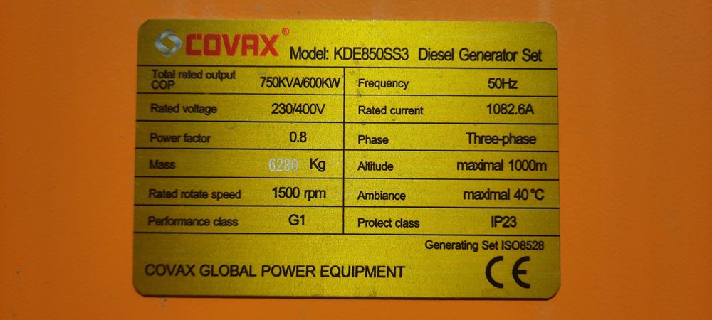 Дизельный Генератор COVAX & AZBNAVIGATOR 750 кВа 600 кВт