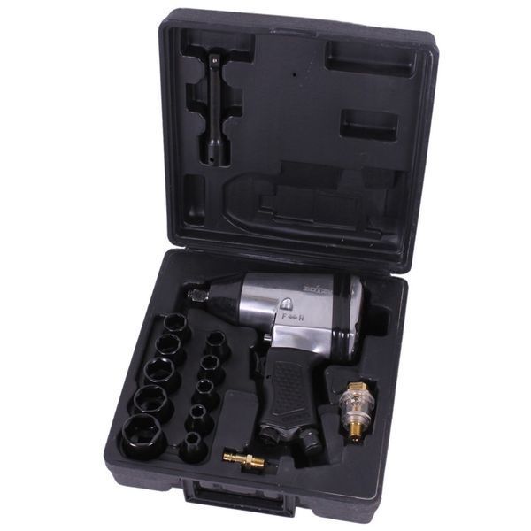 Комплект пневматичен ударен гайковерт 1/2" с вложки 9-27 мм