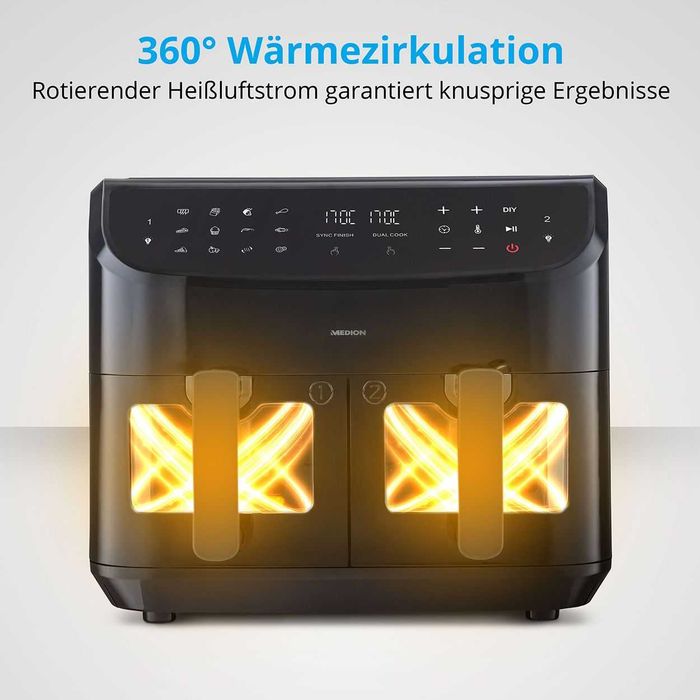 Фритюрник с горещ въздух Medion 8,7л, двоен