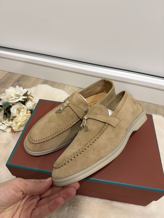 Мокасини естествен велур Loro Piana