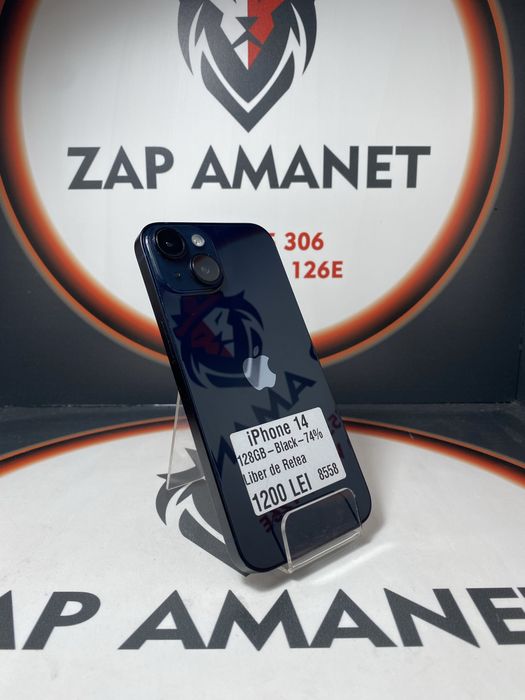 ZAP AMANET Vitan - iPhone 14 - 128GB - Black - 74% baterie