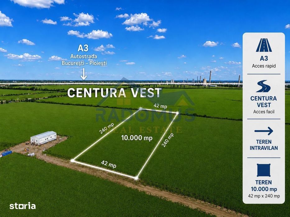 Teren Intravilan 10.000 Mp – Ploiești Vest - Cartier Mitică Apostol