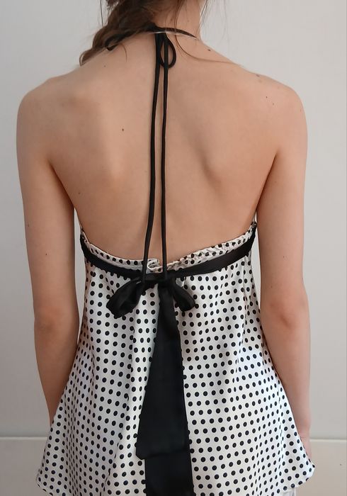Y2k polka dot babydoll top