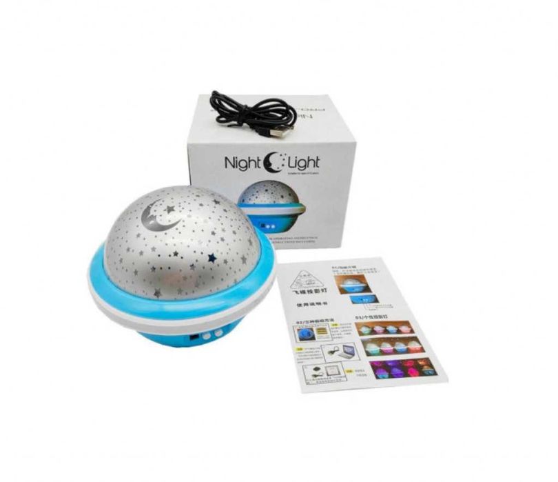 Цветна LED нощна лампа НЛО проектор със звездно небе за детската стая