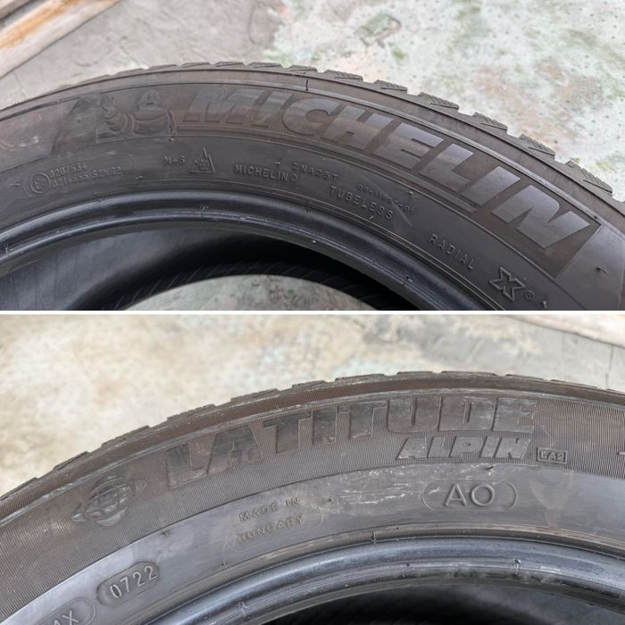 4бр. ОТЛИЧНИ Зимни Гуми С Борд 235/55R/19 **MICHELIN** DOT:0722- 7.0мм.+4.7мм.