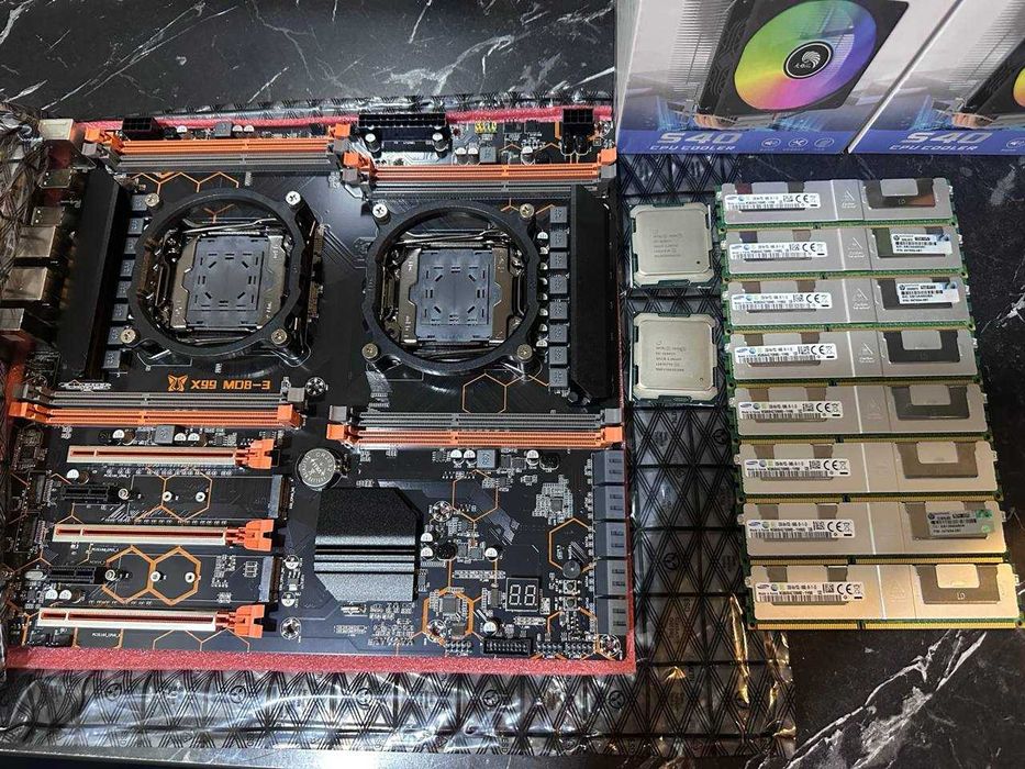 Мощные комплекты х99+ 2696v4 x2  / 44 ядер 88 потоков / 256 gb озу