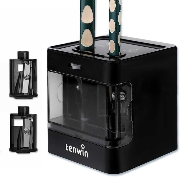 Електрическа острилка за моливи Tenwin  с двойно гнездо (USB/ батерии)
