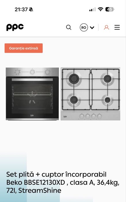 Plita + cuptor incorporabil BEKO