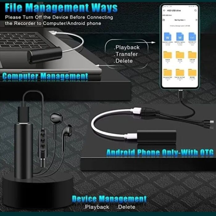 Мини диктофон – мощная батарея и умная запись