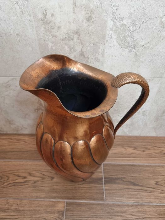 Carafa mare cupru, vaza 52 cm vintage, deosebita