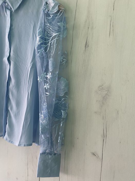 Синя риза Mohito с бродерия, цветя перли с етикет