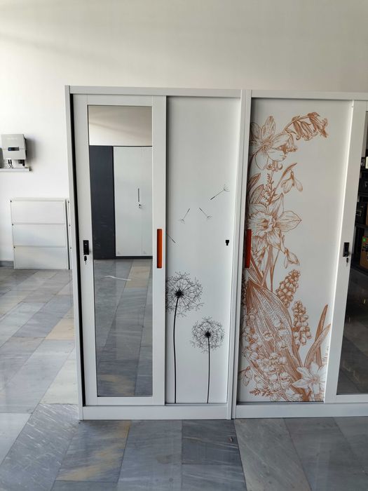 шкафы с зеркалами для одежды/шкафы с красивыми рисунками/металлические