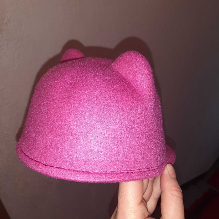 Зимна дамска детска шапка с уши розова