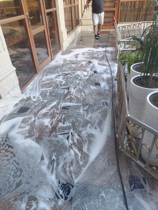 Мойка брусчатки кафелья бассейны