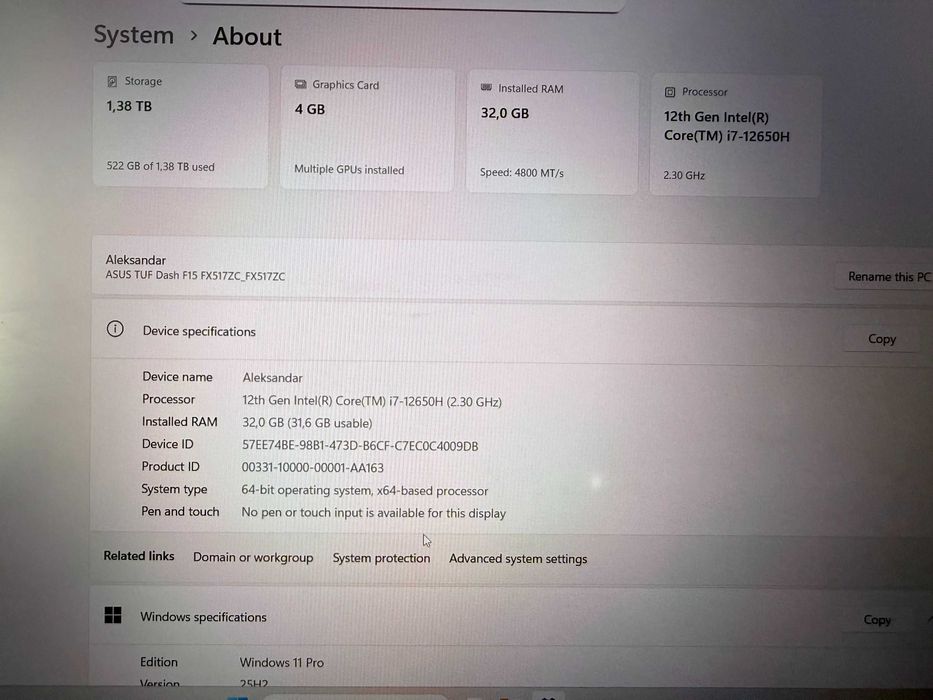 Геймърски лаптоп ASUS TUF Gaming F15 FX507ZC (RTX 3050 / 144Hz)