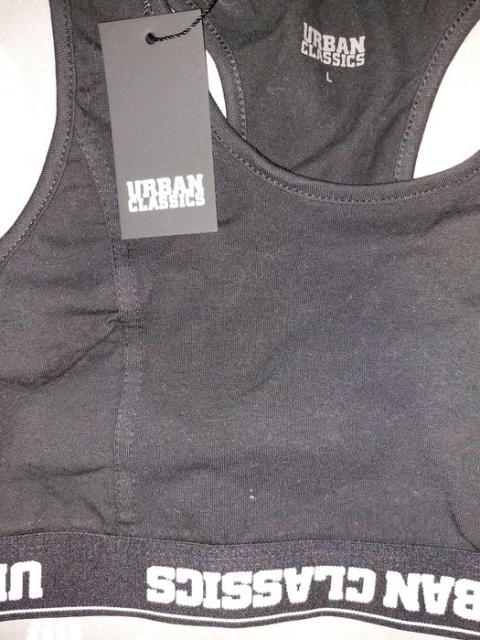 Дамско черно памучно спортно бюстие URBAN CLASISiCS M