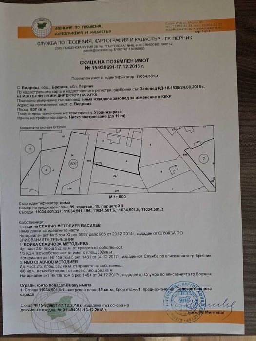 Продава се Парцел в с. Видрица, Област Перник - 600 кв.м за 6 €/кв.м - Снимка #1
