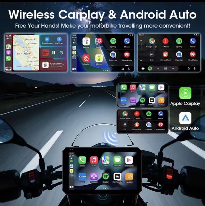 Navigatie pentu motociclete cu Android si CarPlay