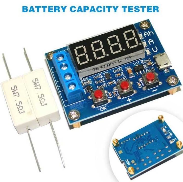 Tester capacitate acumulatori baterie Li Ion ZB2L3 + rezistori