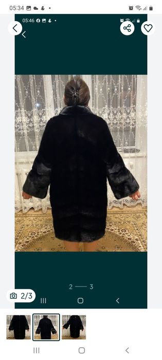 Шуба из норки,черная