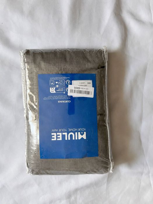 Set 2 perdele voal texturat Miulee gri, 140x225 cm, inele, noi
