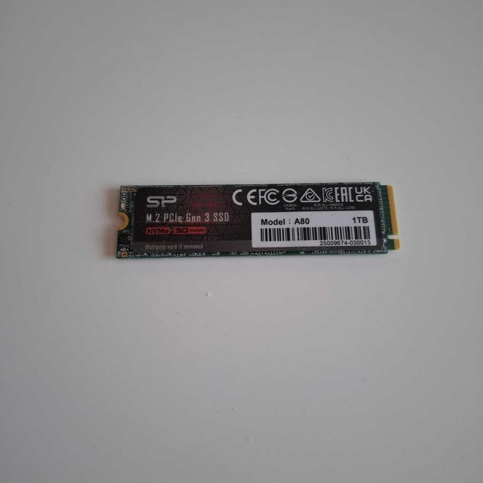 SSD M.2 NVMe 1TB Silicon Power A80 – PCIe Gen3 x4 | Viteze de până la 3400 MB/s