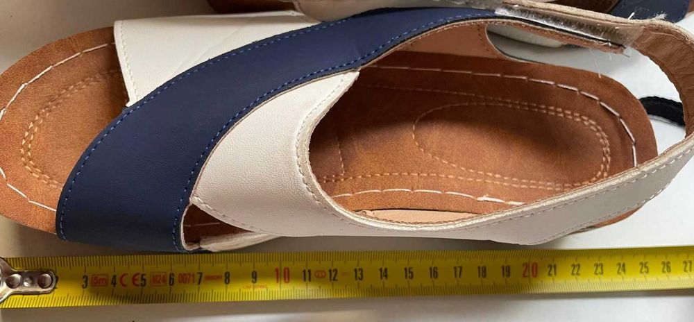 Sandale dama alb_albastru nr 37